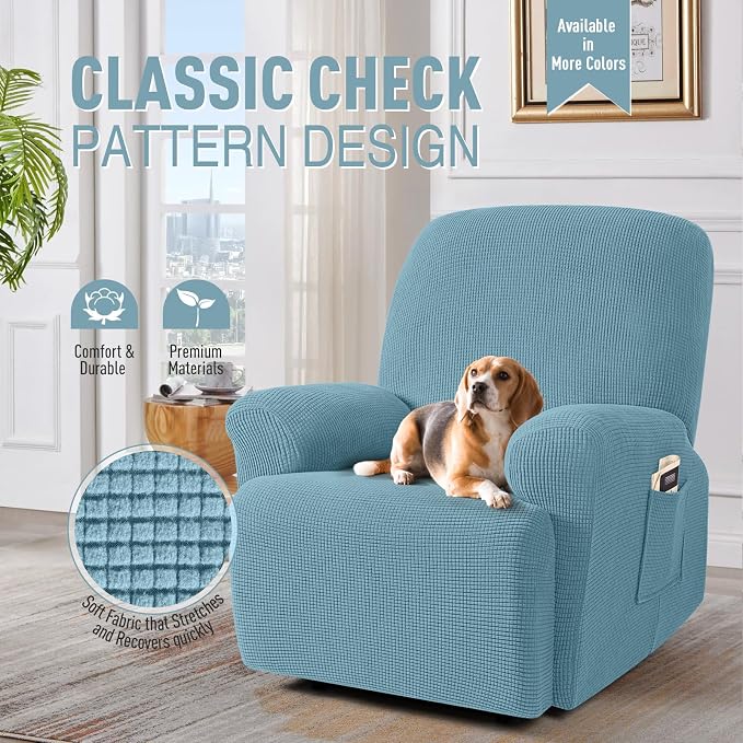 TAOCOCO Recliner Cover 4-Pieces, Recliner Stretch Sofa Slipcover, Recliner - Image 2