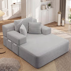 Oversized Boneless Chaise Sofa Bed, Corduroy Chaise Lounge Chair Indoor - Image 12