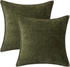 MIULEE Decorative Couch Throw Pillow Covers 20x20 Inch Olive Green 2 Pack | - Image 8