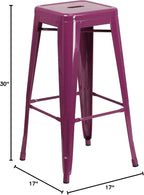 Flash Furniture Kai Commercial Grade 4 Pack 30" High Backless Purple - Image 2