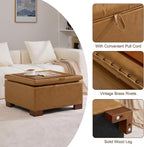 WUTUTUEE 30" Faux Leather Square Storage Ottoman - Image 5