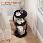 JUSTOGO Small Round Side Table, 3-Tier End Table - Image 4