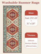 SERISSA 2'6"x10' Washable Non Slip Boho Runner Rug - Image 6