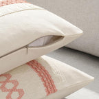 MIULEE Set of 2 Coral Red Boho Decorative Pillow Covers 20x20 Inch | Farmhouse - Image 5