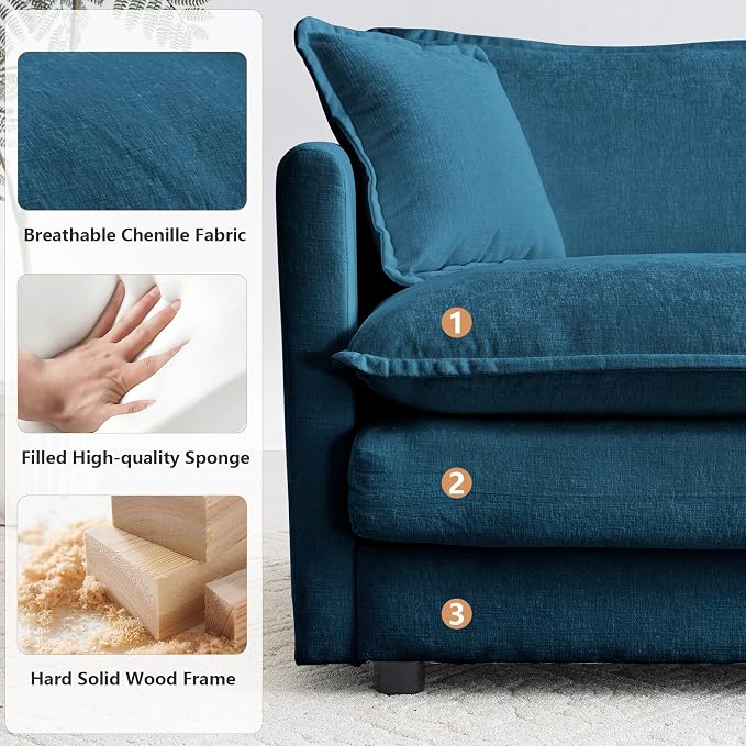 mikibama Modular Sectional Sofa, 146.5 Inch U Shaped Couch Set - Image 4