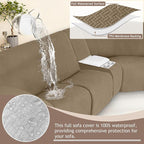 ALIECOM 100% Waterproof Recliner Sectional Couch Covers L Shape Stretch Corner - Image 4