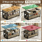 Memobarco 40" Lift Top Coffee Table, 4 in 1 Multi-Function Lift Coffee Tables - Image 3