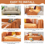 VClife Couch Cover Bohemian Orange Sofa Covers - Image 7