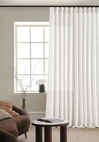 Beige White Pinch Pleat Semi Sheer Linen Curtain W70xL84 1 Panel | Memory - Image 7