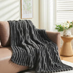 NEWCOSPLAY Fleece Ribbed Cozy Twin Blanket - Image 8
