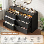 Jocoevol Black LED 6 Drawer Dresser - Image 4