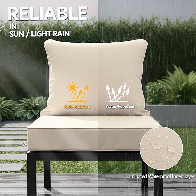 22x22 Inch Patio Chair Cushions Set of 4, Outdoor Furniture Cushions - Image 3
