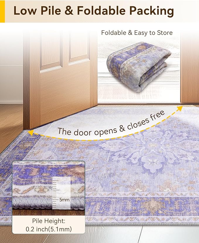 RELEANY Washable Area Rug, Runner 2'x10', Water Repellent, Pet Friendly - Image 5
