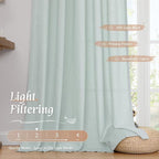 Semi Sheer Linen Curtains 63 Inch Length - Image 4