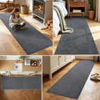 2x6 Dark Grey Solid Runner Rug Washable Non-Slip - Image 3