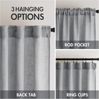 MIULEE Grey Linen Curtains 52x108 Inches Long - Image 3