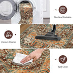 Yamaziot Washable Runner Rug, 3x12 Non-Slip Boho Hallway Kitchen Rug | Stain - Image 3