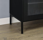 Coaster Home Furnishings Jess 2-Door Arched Fluted Glass Accent Cabinet Black - Image 9