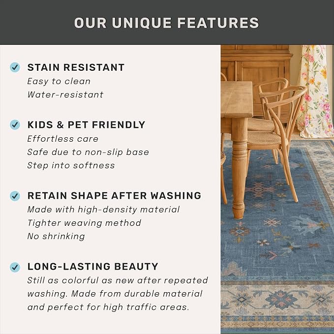 Light Blue 2x8 Long Washable Runner - Image 7