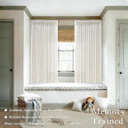 Pinch Pleated 54 Inch Cream Short Semi Sheer Linen Curtains 54 Inches Long | - Image 2