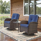 Belord Patio Wicker Chairs Swivel Rocker by Belord