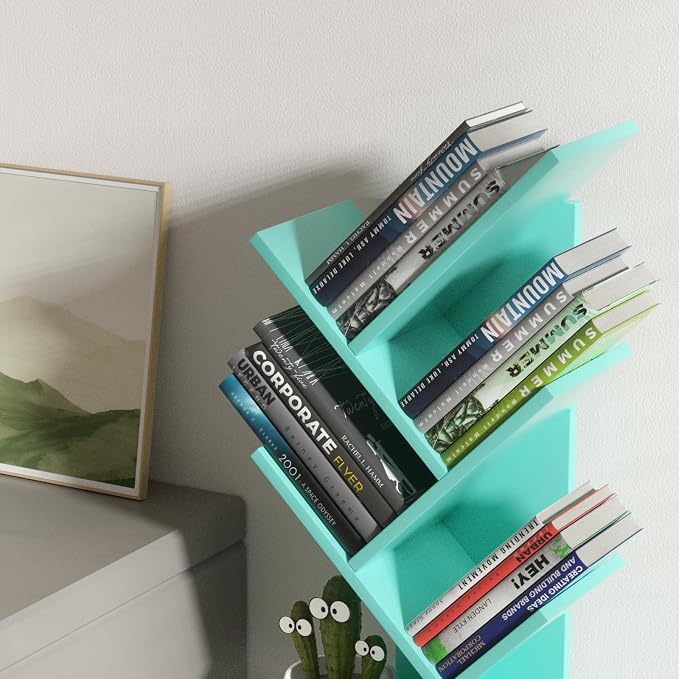 SHEEPAM 5 Tier Tree Book Shelf, Small Desktop Bookshelf - Image 7
