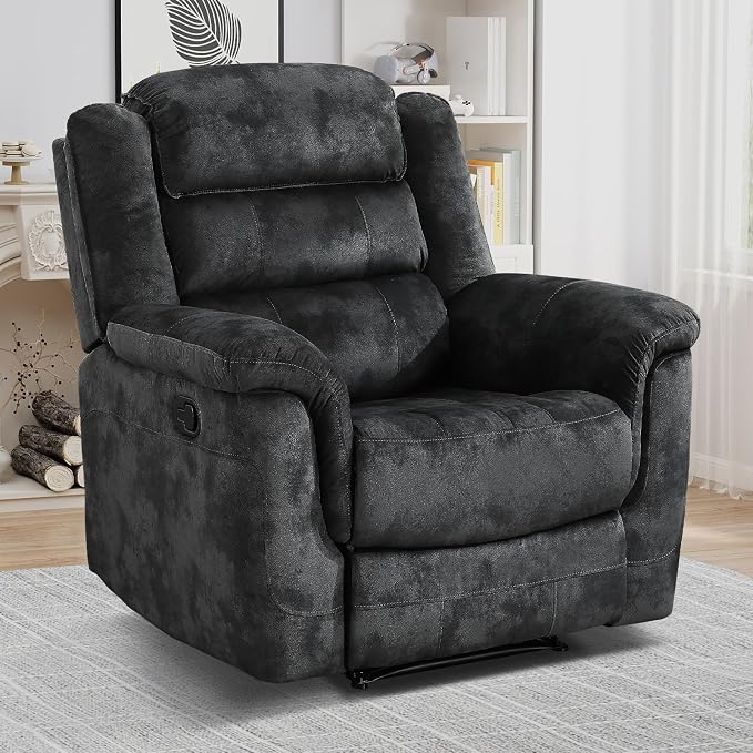 EBELLO Manual Recliner Chair, Soft Fabric Recliner Sofa by EBELLO