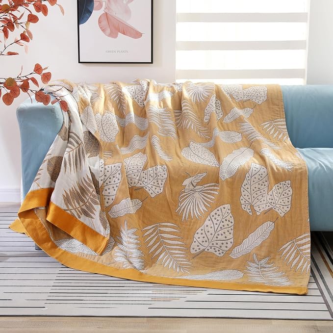 Boho Throw Blanket for Bed 100% Cotton Ultra Soft Rustic Quilt Fall Blanket - Image 5