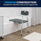 Flash Furniture HERCULES Series 300 Lb. Capacity Adjustable Gray Bath & Shower - Image 6