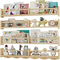 34Inch Nursery Bookshelves, Wall Floating Shelf Kids Coat Rack by Unknown
