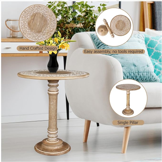 Lightnpro Carved Round End Table - Image 6
