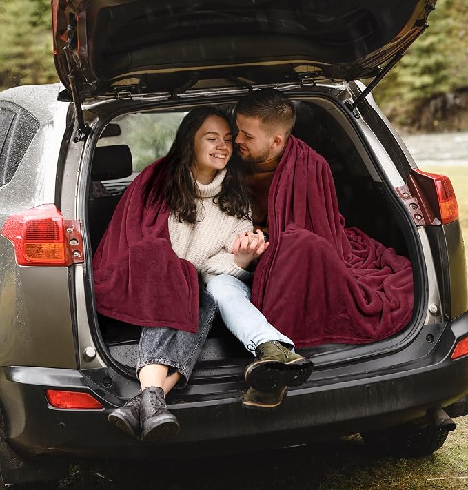 Utopia Bedding Soft Fleece Bed Blanket King Size Burgundy | Microfiber Plush - Image 9