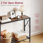 Tajsoon Console Table 41.8”, 2-Tier Industrial entryway Table, Narrow Sofa Table - Image 4
