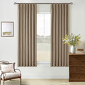 Light Brown 100% Blackout Pinch Pleated Linen 63 Inch Curtains by Twodrapes