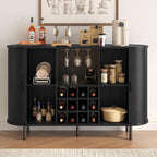 55 Inch Fluted Wine Bar Cabinet, Liquor Cabinet - Image 3