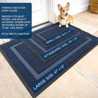 OLANLY Front Door Mat Outside 71x47, All-Season Heavy-Duty Rubber Doormat | Blue - Image 2