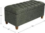 Homepop Home Decor Tufted Ainsley Button Storage Ottoman Bench - Image 3