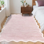 GarveeHome Scalloped Washable Area Rug 4x6 Entryway Rug Non Slip by GarveeHome