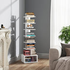 TUTOTAK Narrow Bookshelf, Vertical 8-Tier Bookcase, Spine Book Shelf - Image 3