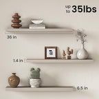 Fun Memories 36 Inch Floating Shelves Wall-Mounted, Rustic Wood Shelf - Image 3