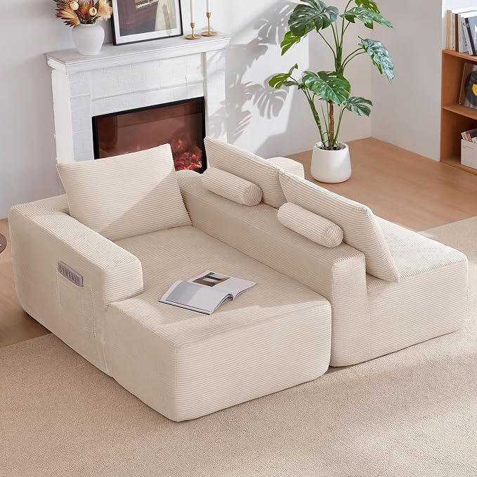96" Cloud Sectional Couch, Modern Modular Sectional Sofa - Image 6