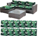 CALBODE 12 Pcs Stretch Outdoor Seat Cushion Covers, Monstera | Washable by CALBODE