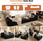 83.5" Boneless Loveseat with 2 Ottoman, Cloud Comfy Sofa Bed, Modular Sofa - Image 8