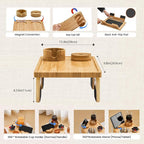 GEHE Real Bamboo Couch Armrest Table, 15.4"x9.8" Couch Arm Tray Table, 3 in 1 - Image 4