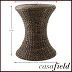 Casafield Hourglass Side Table, Espresso Dark Brown, Hyacinth Round End Table - Image 3