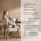 HNY Mid Century Modern Dining Chairs Set of 4, Farmhouse PU Leather Upholstered - Image 4