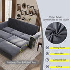 93.7" King Pull Out Sofa Bed, 3 in 1 Convertible Sleeper Sofa Couch 3-Seater - Image 7