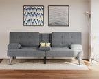 Flamaker Futon Sofa Bed Modern Folding Futon Set Linen Fabric Convertible - Image 2