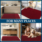OLANLY Dog Door Mat for Muddy Paws 48x30, Super Absorbent Chenille Mud Mat | Red - Image 8