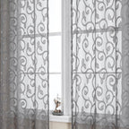 Furman Sheer Charcoal Gray Curtains 84 inches Long - Image 2